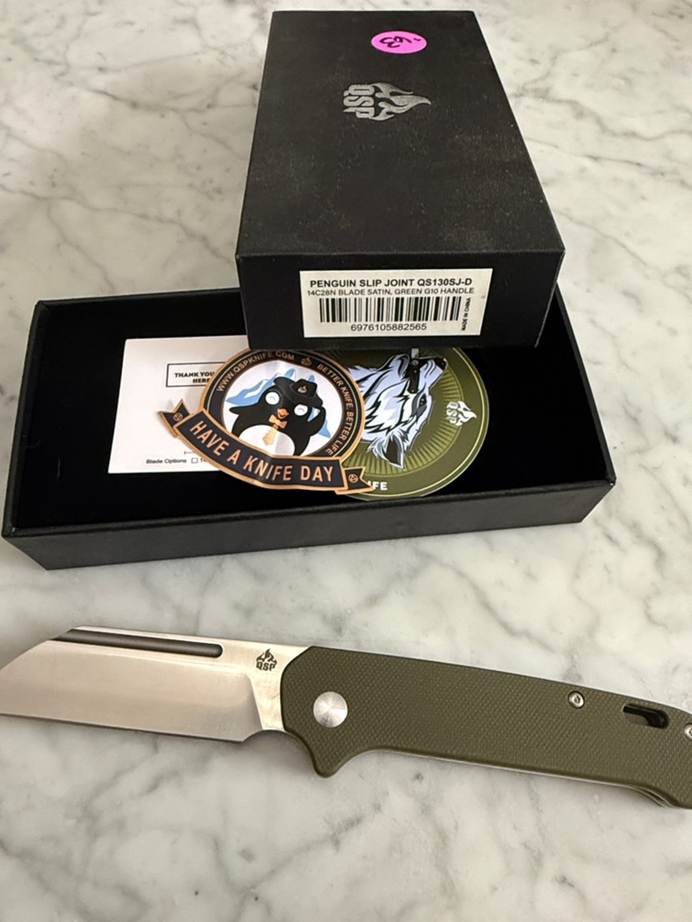 Penguin Slip Joint Folding Knife - Olive Green